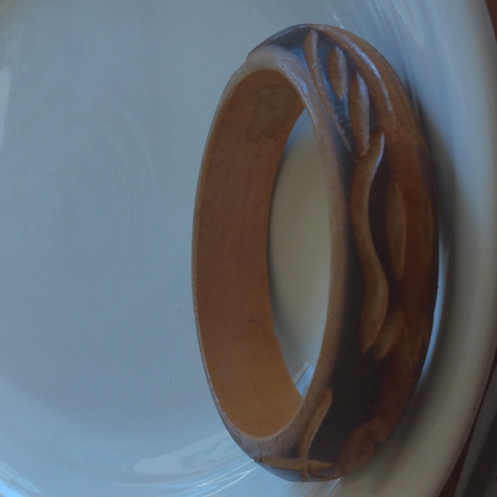Carved wooden bangle